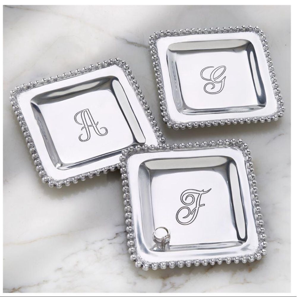 Mud Pie Metal Initial Trinket Tray (W)